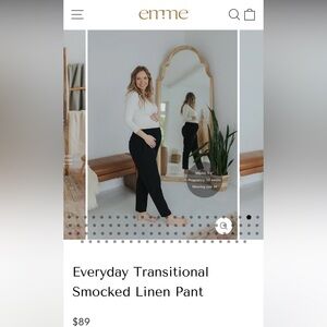 Emme Maternity - Everyday Transitional Smocked Linen Pants